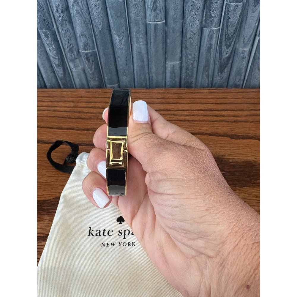 Kate Spade New York Heritage Spade Enamel Bracelet Black Gold-Tone with dusty - Picture 4 of 6